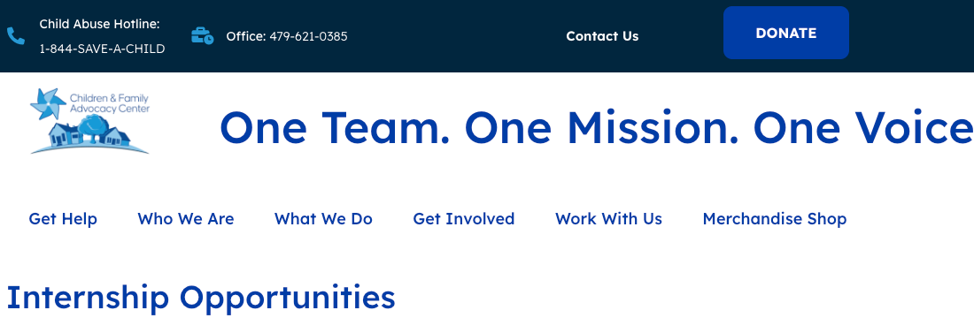 Children's Advocacy Center of Benton County Internships